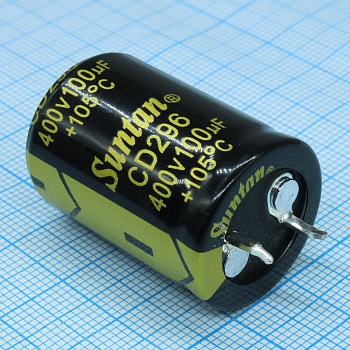 TS13DS2G101MSB0D0R - Конденсатор алюминиевый электролитический 400В 100мкФ ±20% 22*30 P:10мм защелкиваемые выводы 570мА 3000ч -25...105°С