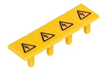 Заглушка ADF 10/4 GELB - Защитная крышка с предупреждающим знаком, на 4 клеммы 10 мм кв., с пружинной фиксацией, желтая