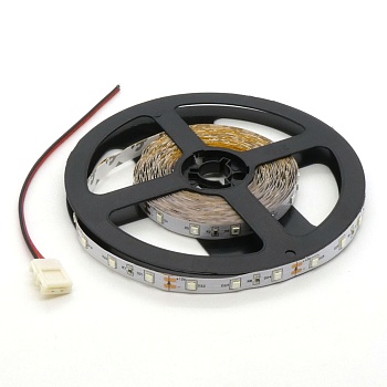 LED-лента 3528 G/ 60 чипов/1м/12V - самоклеящаяся / зелёная / 60 чип диодов 3528 на метр / потребляемая мощность 4,8 Вт/м / 8мм