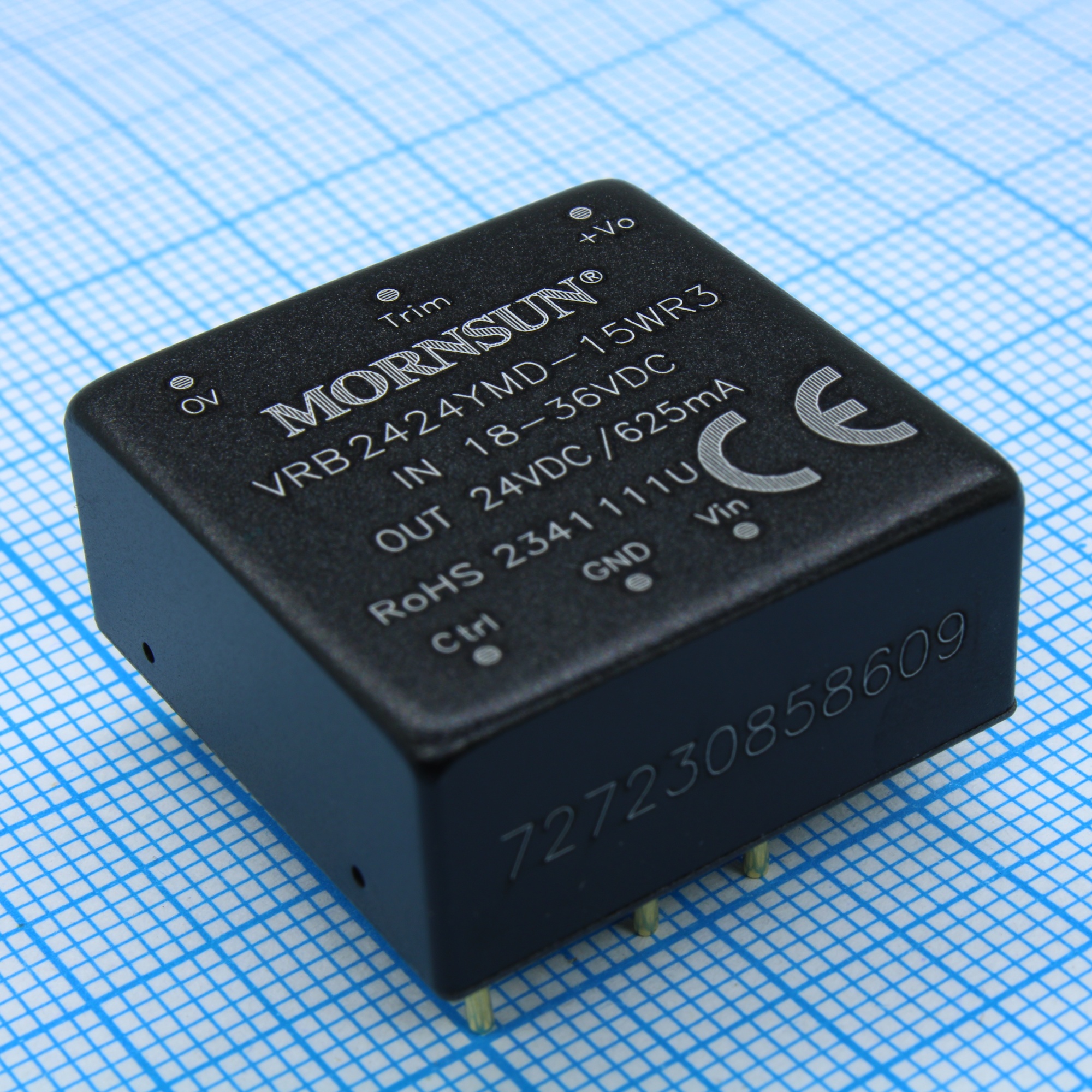 VRB2424YMD-15WR3 - Преобразователь DC/DC, мощность 15Вт, вход 18…36В, выход 24В/0.625А
