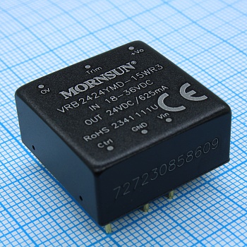 VRB2424YMD-15WR3 - Преобразователь DC/DC, мощность 15Вт, вход 18…36В, выход 24В/0.625А