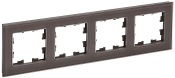 Рамка 4-м BRITE РУ-4-2-БрТБ стекло темн. бронза BR-M42-G-K45