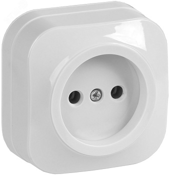 Розетка 1-м ОП GLORY РС20-2-ХБ 10А без заземл. бел. ERH10-K01-10