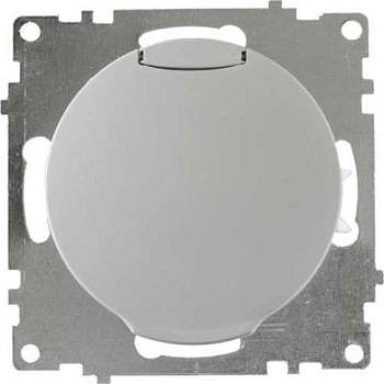 Розетка 1-м СП Florence 16А IP20 с заземл. с крышкой винтов. клеммы механизм сер. (1E10501302) 2172837