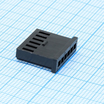 I-DS1070-07-SCB01X6 - Корпус разъема розетка 1х6 контактов шаг 2.54мм