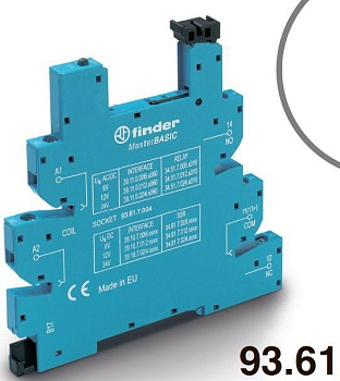 Розетка MasterBASIC с винт. клеммами (с зажимной клетью) для реле 34 серии 24В DC в комплекте пластик. клипса опции: LED 93617024