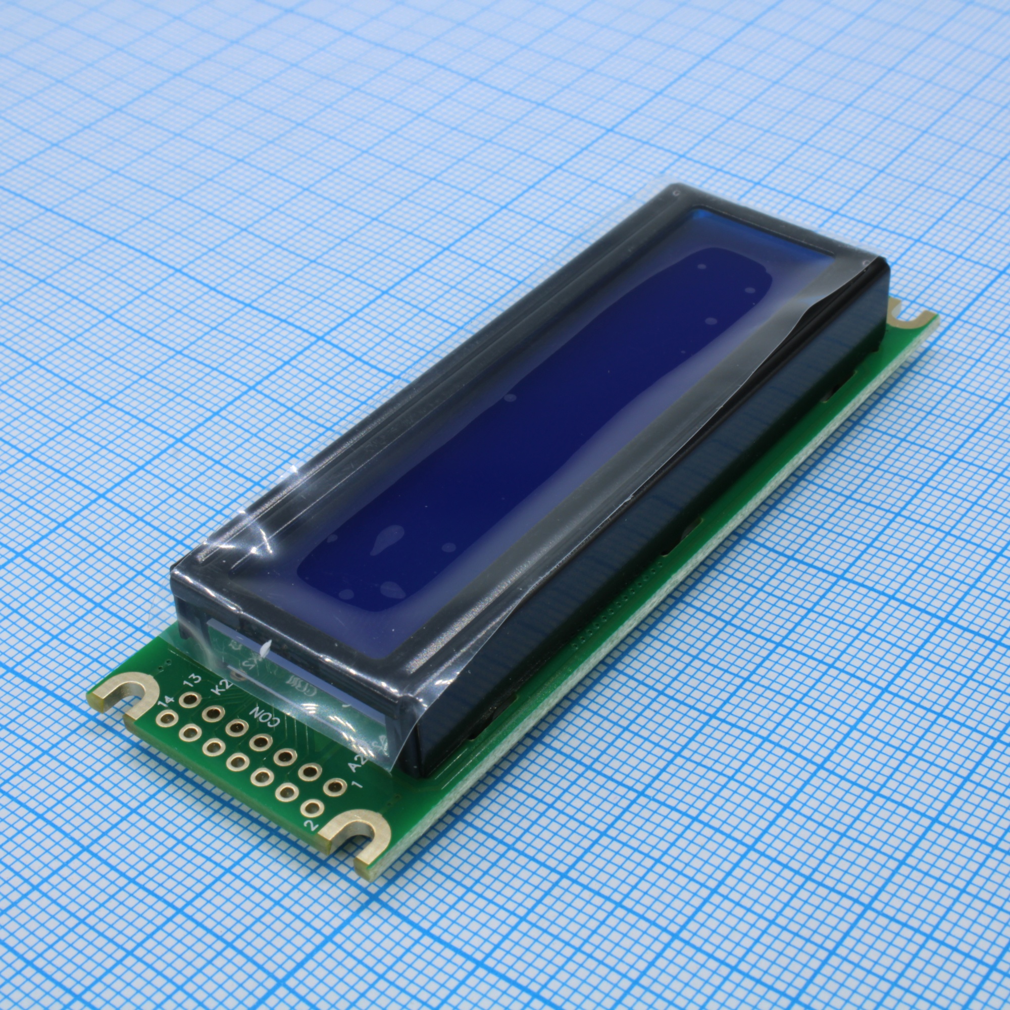 WH1602D-TMI-CT# - ЖКИ знакосинтезирующий 16 x 2, STN Синий Негативный/трансфлективный