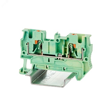 Клемма заземления, зажим push-in, 2 точки подключения, 4 кв.мм VPR-4-PE-YG
