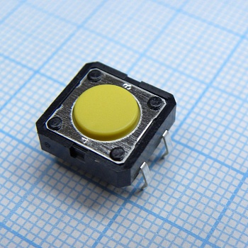 B3F4005 - Кнопка тактильная 12х12 h=4.3мм (3.5мм+толкатель 0.8мм) 2.55N(260гр)  0.05A 24В