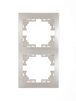 Рамка 2-м Mira вертикал. жемчуж./бел. перламутр. 701-3000-152