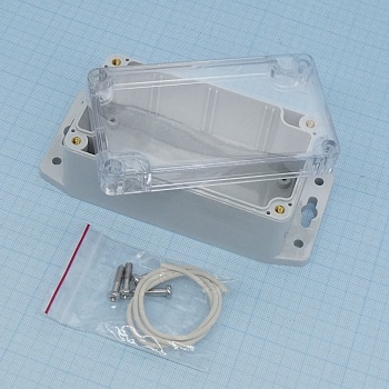 G205CMF - Герметичный корпус с фланцем светло-серого цвета и прозрачной крышкой