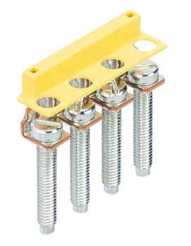 Соед. мостик IVB WKN6 TK-4 - Соединительная перемычка, винтовая, изолированная, 4 полюса, для клемм: WKN 6 TK... цвет: желтый