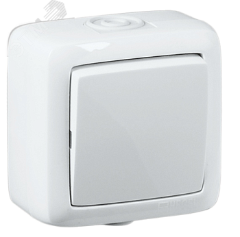 Выключатель одноклавишный наружный белый IP44 16А ВА16-211