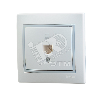 Розетка компьютерная 1-м СП Mira RJ45 бел./сер. 701-0215-139