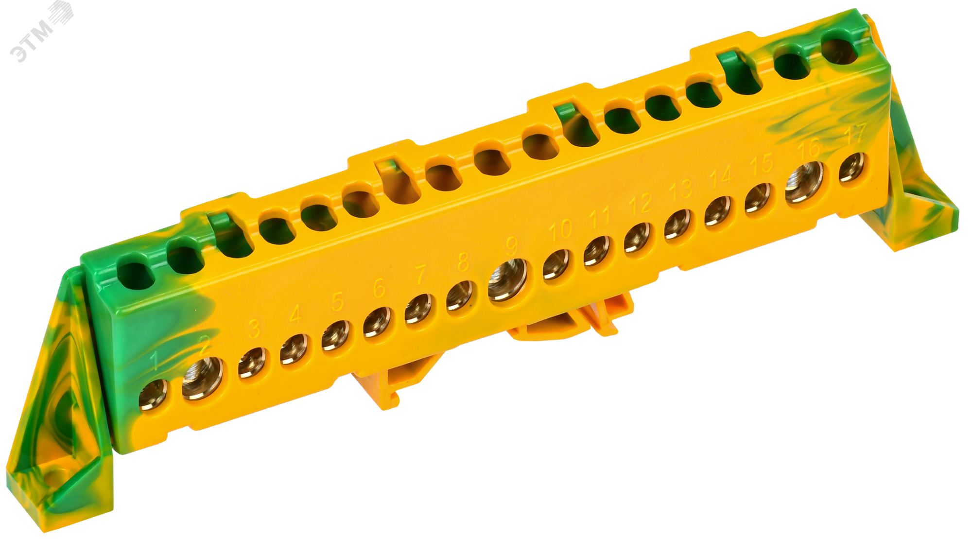 TEKFOR Шина PE земля в комбинированном DIN-изоляторе Стойка 8х12-17-ЖЗ IEK TF-NN20-17-DP-K52