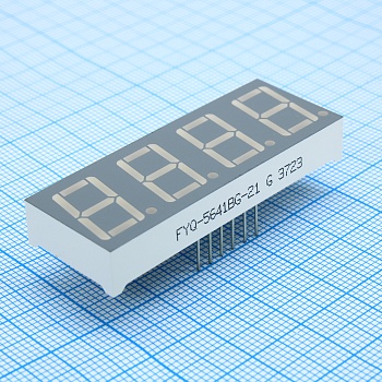 FYQ-5641BG-21 - 4-х разрядный индикатор 14,2мм/зеленый/570нм/14-18мкд/ОА