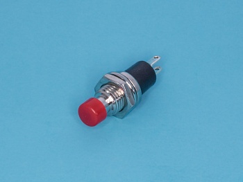 PSW-5-R - Кнопка круглая 5мм 220В 0,3А, крепление гайка, НР, красная