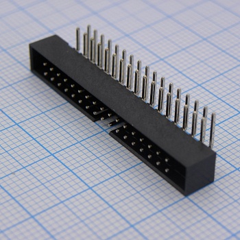 DS1014-34RF1B-B - IDC разъем, вилка на плату угловая 34pin(2x17), шаг 2.00мм