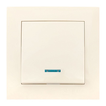 Валенсия выключатель 1-кл. 10А кремовый с индикатором PROxima EWV10-121-20