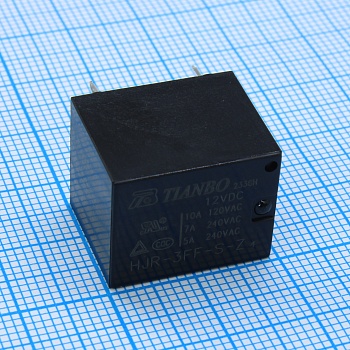 HJR-3FF-12VDC-S-Z-4 - Реле силовое 10А одна контактная группа на переключение катушка 12В 0.36Вт