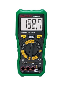 MS890A - Мультиметр цифровой с TrueRMS, тест светодиодов, емкость, температура, частота, фонарик