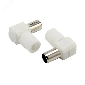 TV-разъем штекер без пайки белый угловой 05-2061