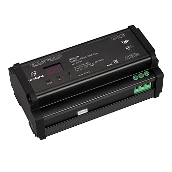 Диммер SMART-TRIAC-DIM-DIN (230V, 6A) 033761 - Диммер для одноцветных источников света (TRIAC). Питание/рабочее напряжение 100-240VDC, выходной ток 6А, выходная мощность для ламп накаливания - 1440Вт, для LED - 720Вт . Корпус - PVC, Led экран. Габариты 16