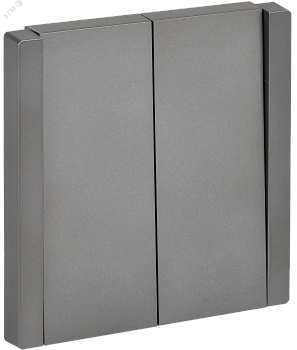 FORTE&PIANO Выключатель 2-клавишный 10А FP505 сталь IEK FP-V20-0-10-1-K46