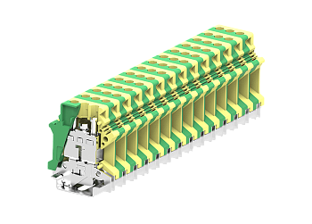 Заземляющая клемма 316903 - Заземляющая клемма, UK16, тип фиксации провода: винтовой, номинальное сечение: 16 мм кв., ширина: 12 мм, цвет: желто-зеленый, тип монтажа: DIN 35