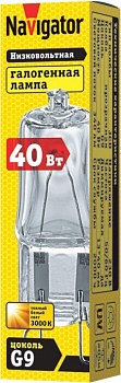 Лампа галогенная 94 215 JCD9 40Вт капсульная G9 3000К 230В clear 2000h 94215
