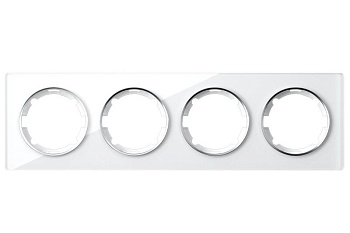 Рамка 4-м Garda горизонт. стеклянная бел. 2E52401300 2234927