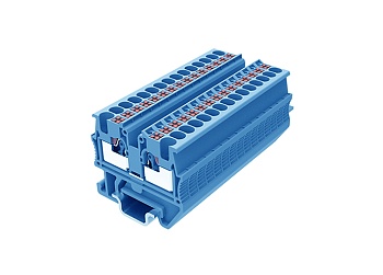 Проходная клемма TPM1.5-2-BU - Проходная клемма, тип фиксации провода: push-in, номинальное сечение: 1,5 мм кв., 17,5A, 500V, ширина: 3,5 мм, цвет: синий, тип монтажа: DIN 15