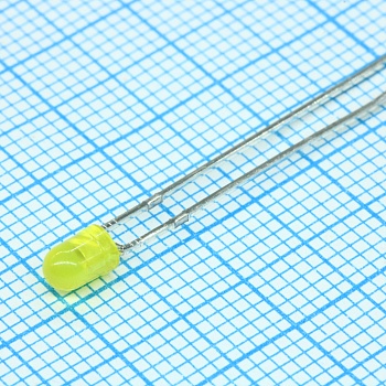 FYL-3014SUYD1G - Светодиод 3мм, суперяркий желтый, матовый, 590 нм, 2000 мКд, 60°