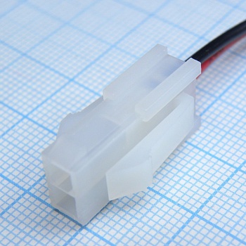 MF-2x1M провод 0.3m AWG20 - Разъем питания Mini-Fit 2 контакта, вилка на проводе 300мм, шаг 4,2мм