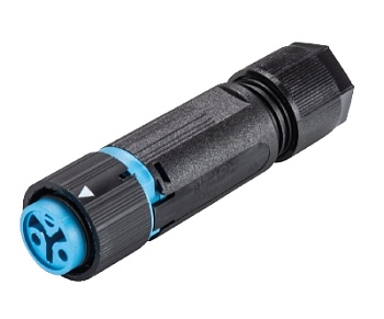 Разъем RST16I3/2S B1 ZT4S H BL - Розеточный разъем на кабель диам. 5-9,5 мм, IP68(69k), 2 полюса, цвет: голубой, номинальные характеристики: 250V/400V 16A, серия gesis RST MINI