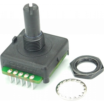 EAW0J-B24-AE0128L - Mechanical Encoder Rotary Absolute Plain with Slot 2.5oz-in Straight Gray Digital 128PPR Bracket Mou