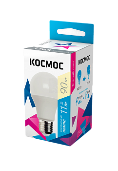 Лампа светодиодная A60 11Вт 3000К E27 220В КОСМОС LkecLED11wA60E2730