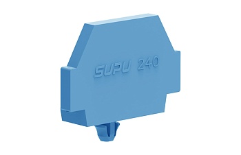 Торцевая крышка 240634 - Торцевая крышка для клемм 240…, с монтажным фланцем, цвет: синий