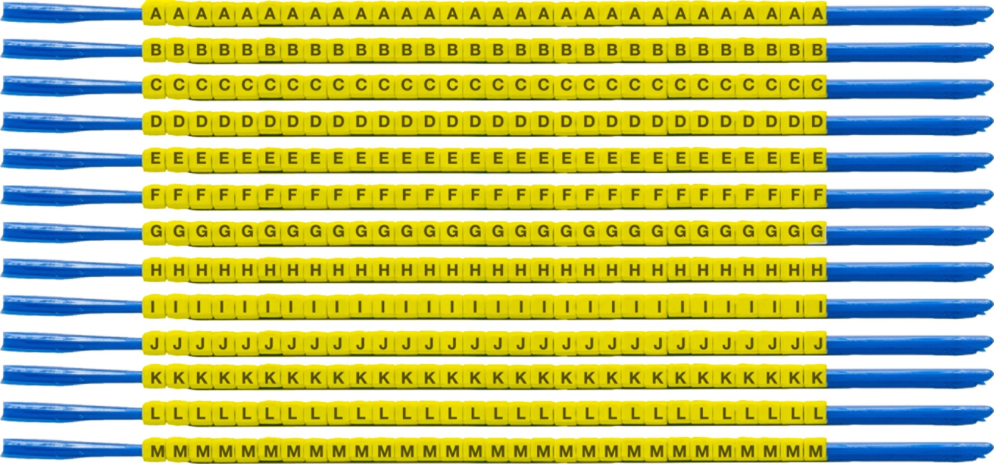 brd135123 - SCNGC-07-A-M клипсы жёлтые, 300шт/упак, для провода 1,9-2,4мм диаметра, легенда A-M