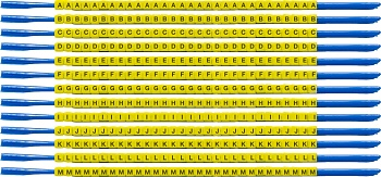 brd135123 - SCNGC-07-A-M клипсы жёлтые, 300шт/упак, для провода 1,9-2,4мм диаметра, легенда A-M