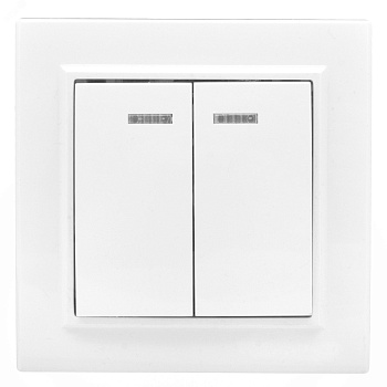 Выключатель 2-кл. СП Минск 10А IP20 с индикатором бел. Basic ERV10-123-10