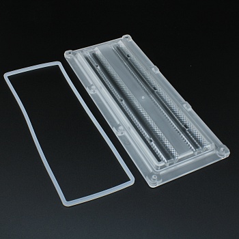 ALHB173DXXLED60G - Групповая прямоугольная линза 2x6 на 12/24/48/64 светодиода 5050/3030/2835, эфф=90%, ~60°, 173x71.4mm   H:10,38mm, PMMA