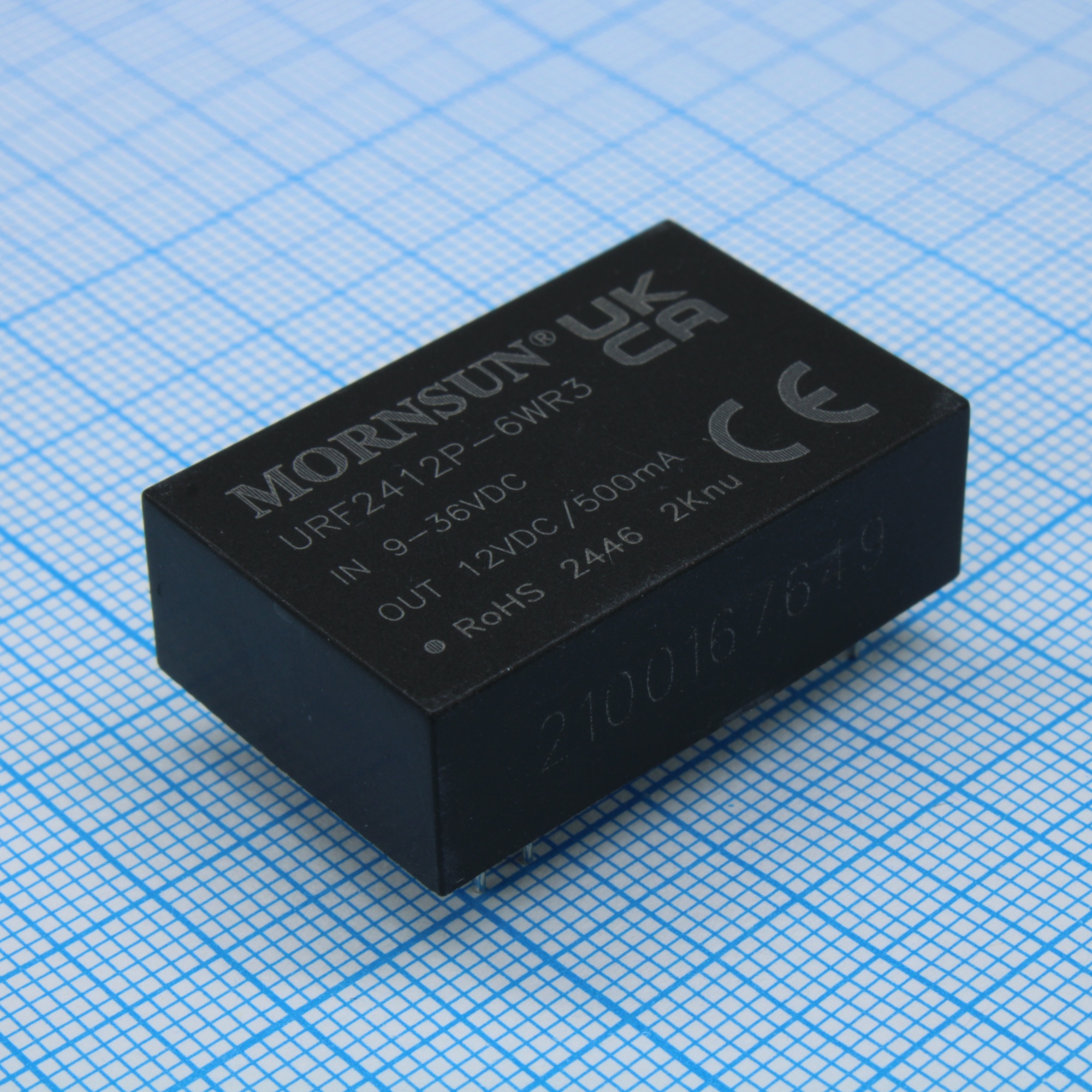 URF2412P-6WR3 - Преобразователь DC/DC мощность, Вт: 6 вход 24(9-36)В выход 12В изоляция: 3000В, 31.6*20.3*10.2мм