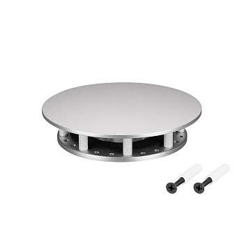 Крепление MOONLIGHT-BASE-ROUND-D18-S Silver 046084 - Крепление герметичной ленты MOONLIGHT D18. Материал сталь, цвет серебряный. Размер крышки S (115х115 мм). Подходит для плоских поверхностей. Габариты держателя в сборке 115x115x26.5 мм. Диаметр основани