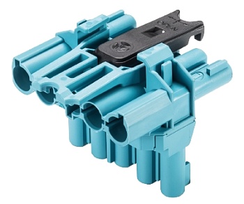 Разветвитель GST18I5VK2P1TB92.050.3453.0 - Распределительный блок, 5 полюсов: 1 вход / 2 выхода, тип: T, номинальное напряжение: 250V/400V, номинальный ток: 20А, цвет: синий, серия gesis GST18i5