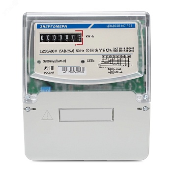 Счетчик ЦЭ6803В 3ф 1-7.5А класс точн. 1.0 1 тариф. универс. крепл. 230В 1 4 пров. М7Р32 101003001011321