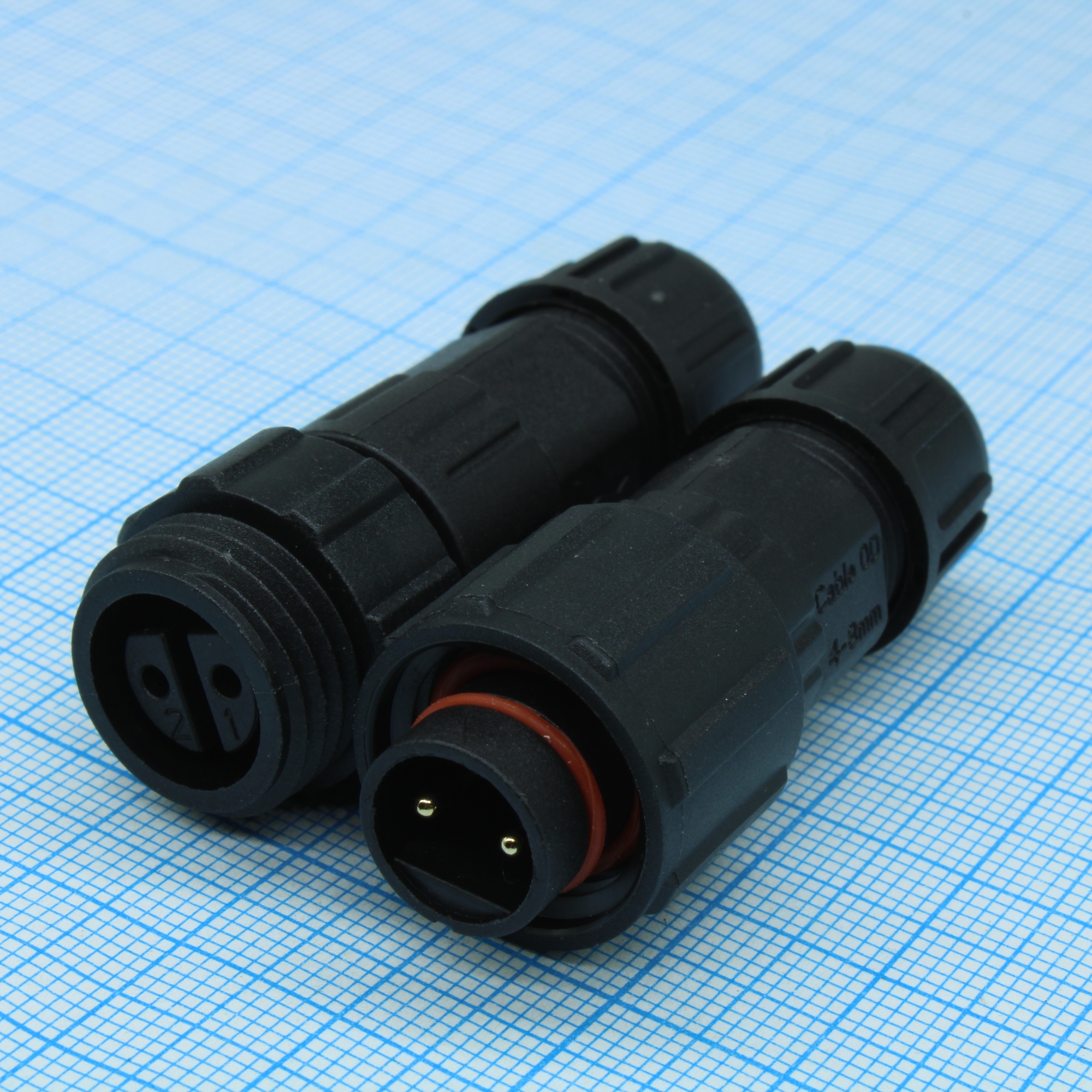 SZC-188A-2P IP68 (250V 10A) - Разъём герметичный SZC-188A-2P (IP68), 2 контакта