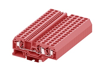Проходная клемма 206953 - Проходная клемма, TA6-1-2, 3 точки подключения, тип фиксации провода: пружинный, номинальное сечение: 6 мм кв., 41A, 800V, ширина: 8 мм, цвет: красный, тип монтажа: DIN 35