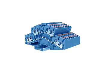 Этажная клемма TPDS2.5-4-BU - Этажная клемма, 2Х4 точек подключения, тип фиксации провода: push-in, номинальное сечение: 2,5 мм кв., 20A, 800V, ширина: 5,2 мм, цвет: синий, тип монтажа: DIN 35