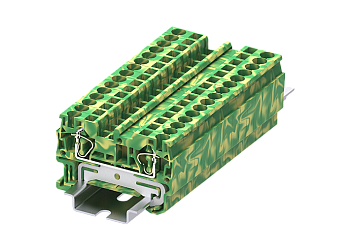 Заземляющая клемма TC4-2-PE - Заземляющая клемма, тип фиксации провода: пружинный, номинальное сечение: 4 мм кв., ширина: 6,2 мм, цвет: желто-зеленый, тип монтажа: DIN 35